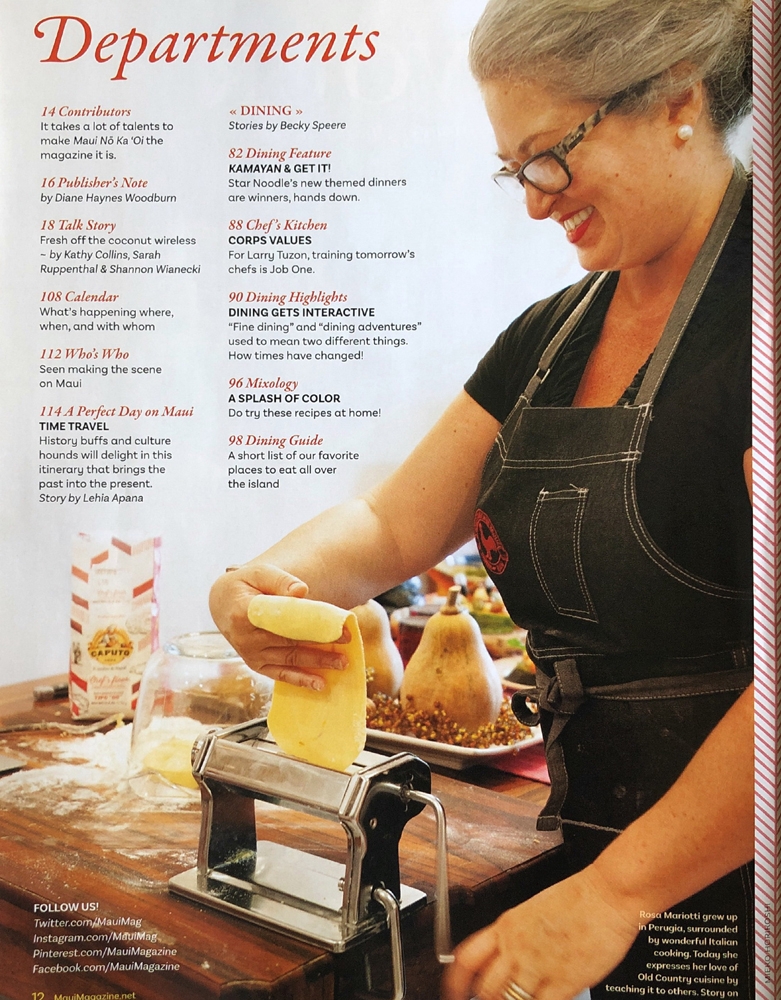 Editorial Assignment for Maui No Ka Oi Magazine - Chef Rosa